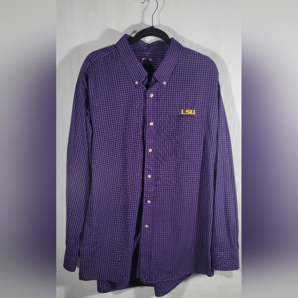 LSU Antigua long sleeved button down shirt size XXL